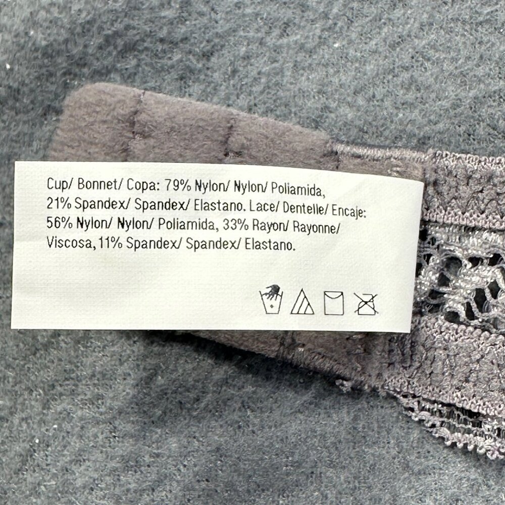 Maidenform Women's Size 34C Bra Pushup Lace Trim Underwire Gray New Without Tags - Picture 4 of 10